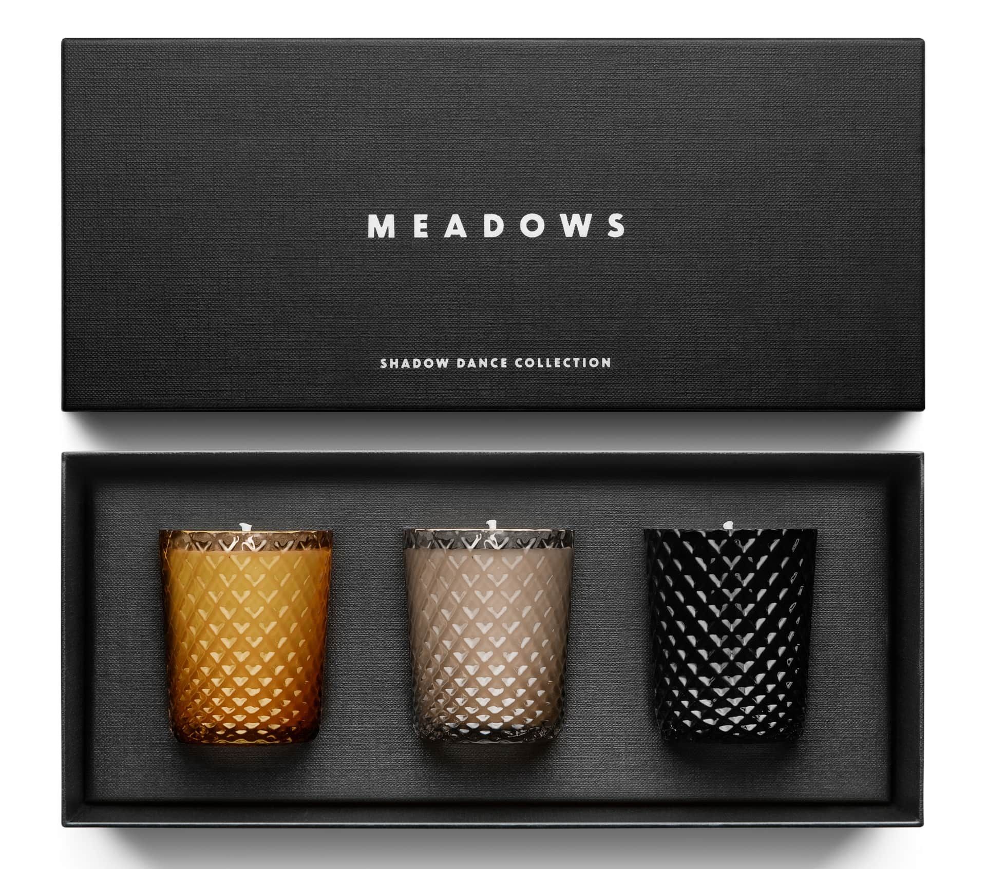 MEADOWS Darčeková kolekcia sviečok Meadows - Shadow Dance 3x80 g