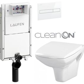 LAUFEN Podomít. systém LIS TW1 SET s bielym tlačidlom + WC CERSANIT CLEANON CARINA + SEDADLO H8946630000001BI CA1