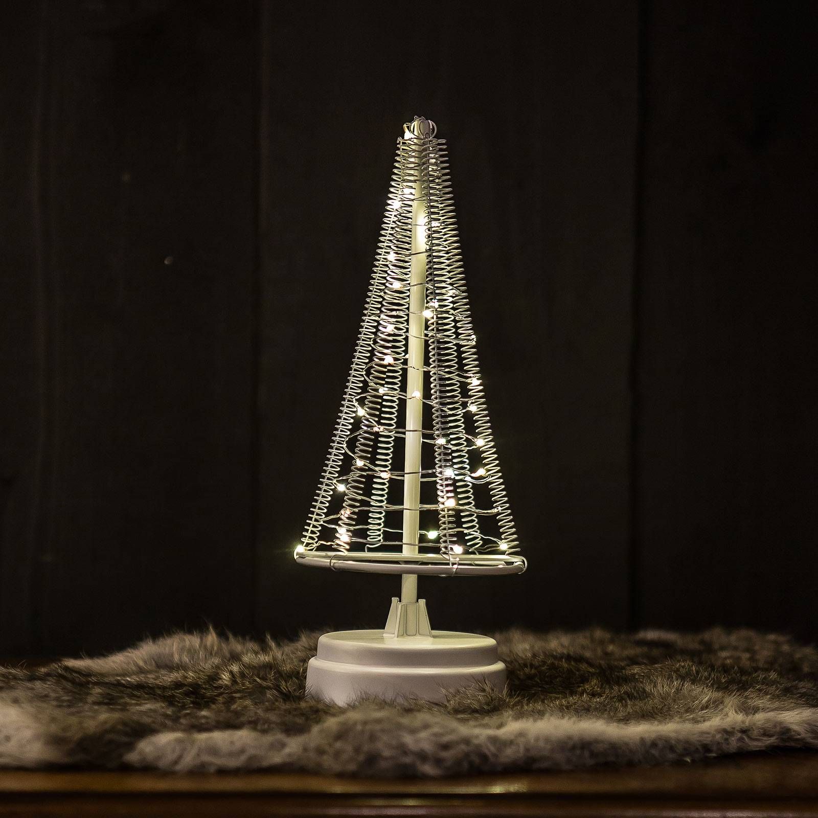 Hemsson Strom Santa's Tree, strieborný drôt výška 26 cm, ABS plast, oceľ potiahnutá práškom, meď, K: 26cm