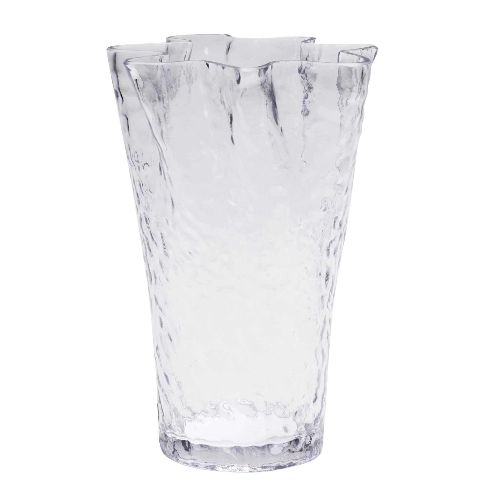 Hübsch Sklenená váza Ruffle Clear 30 cm
