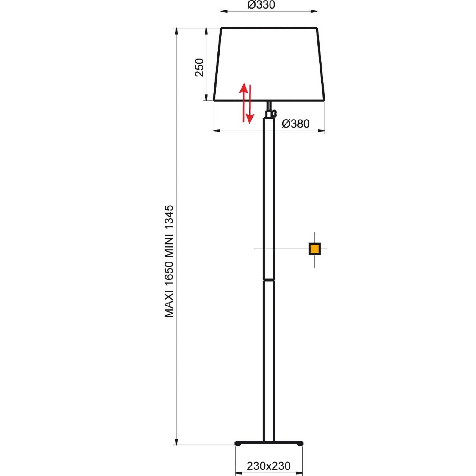 Aluminor Quatro Up stojaca lampa drevo eben/chróm, Obývacia izba / jedáleň, oceľ, pochrómovaný kov, drevo, chinc, E27, 12W, K: 165cm