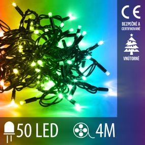 Vianočná LED svetelná reťaz vnútorná - 50LED - 4M Multicolour