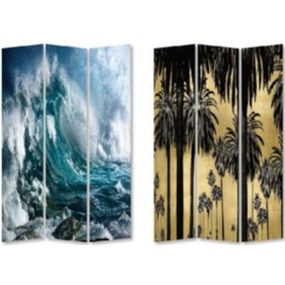 KARE Design Paravan Triptychon Wave vs Palms 180x120cm