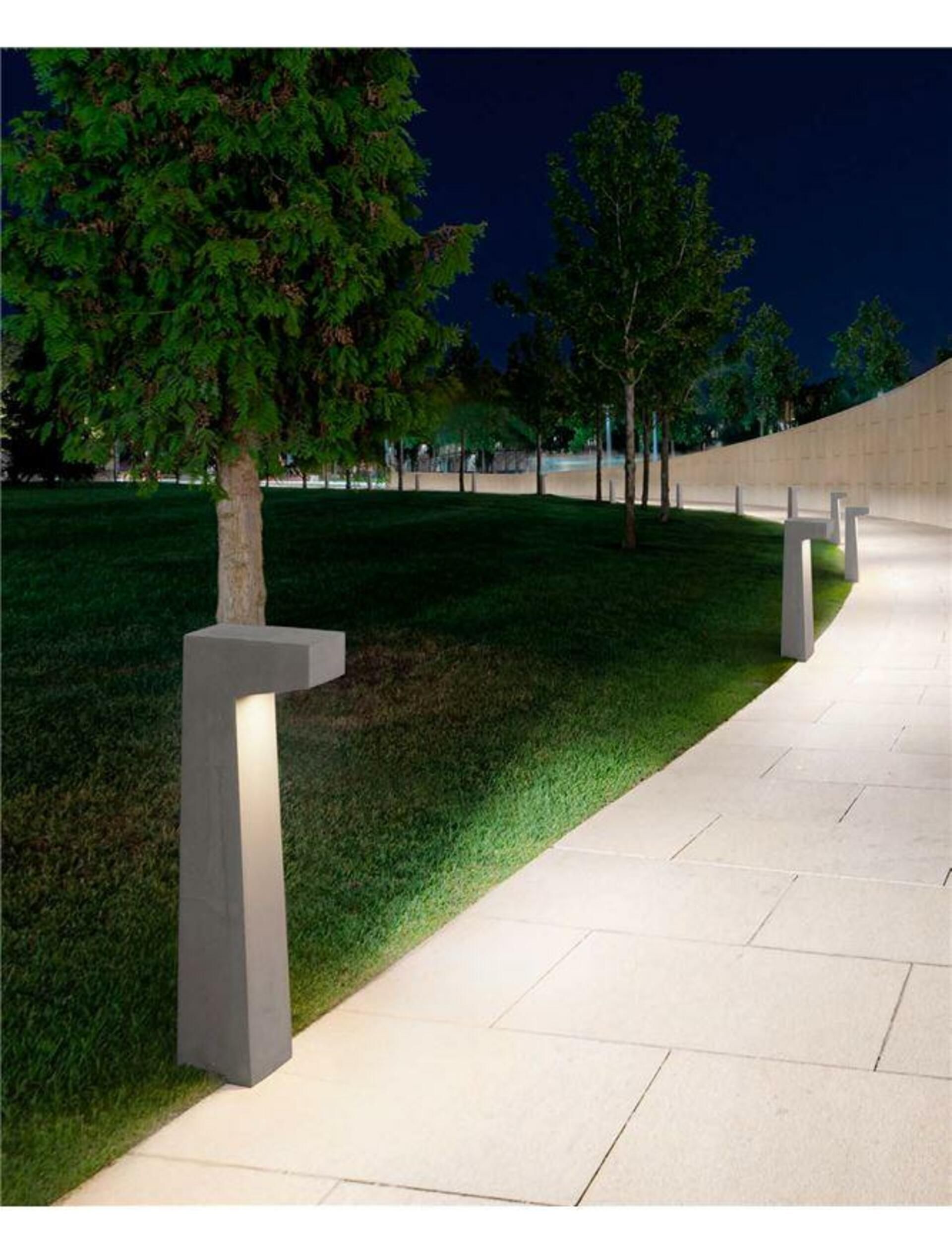 NOVA LUCE venkovní sloupkové svítidlo ARAN šedý beton skleněný difuzor LED 5W 3000K 120-230V IP65 9540212