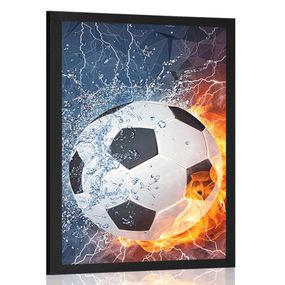 Plagát futbalová lopta - 60x90 black