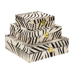Zebra Bijoux box z hovädzej kože (sada 3ks) - 25,5*25,5*8cm