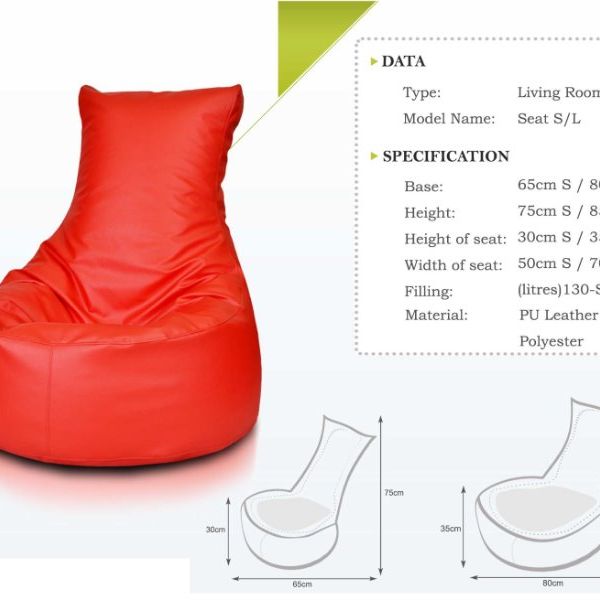 Sedací vak Seat L TiaHome - ružová, Polyester