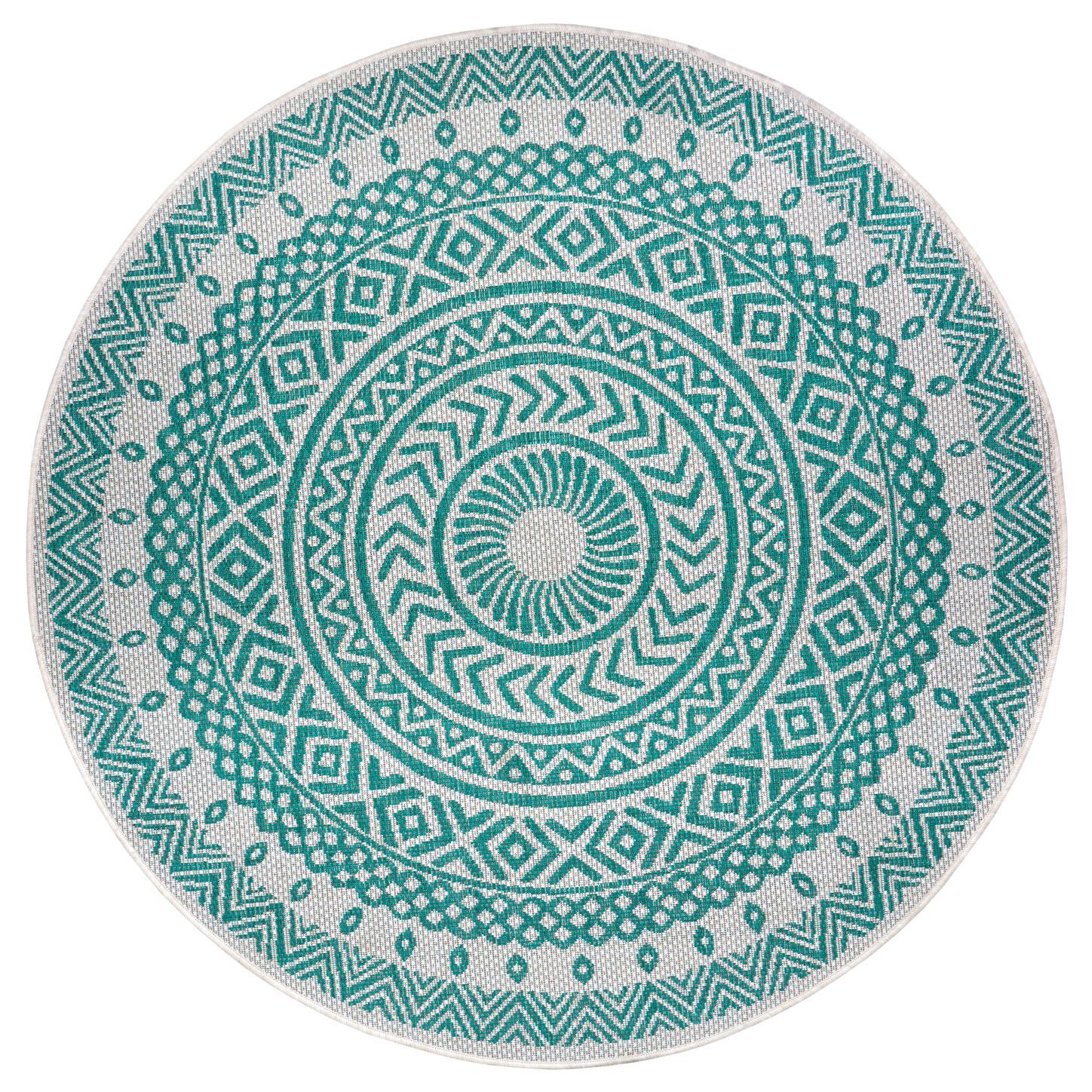 NORTHRUGS - Hanse Home koberce Kusový koberec Jaffa 105213 Emerald green Cream kruh - 160x160 (priemer) kruh cm