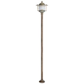 Moretti Luce Stĺpové svietidlo Adessora lucerna, mosadz, sklo, E27, 60W, K: 180cm