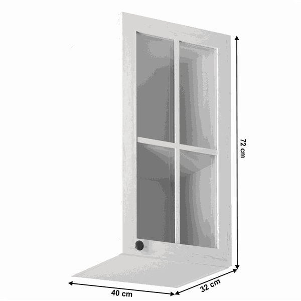 Horná skrinka so sklom G40S, pravá, biela/sosna andersen, PROVANCE