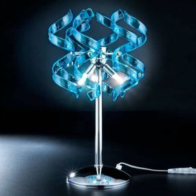 Metallux Stolná lampa Blue, Obývacia izba / jedáleň, kov, sklo, G9, 40W, K: 50cm