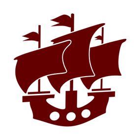Pieris design Pirátska loď - nálepka na stenu červená