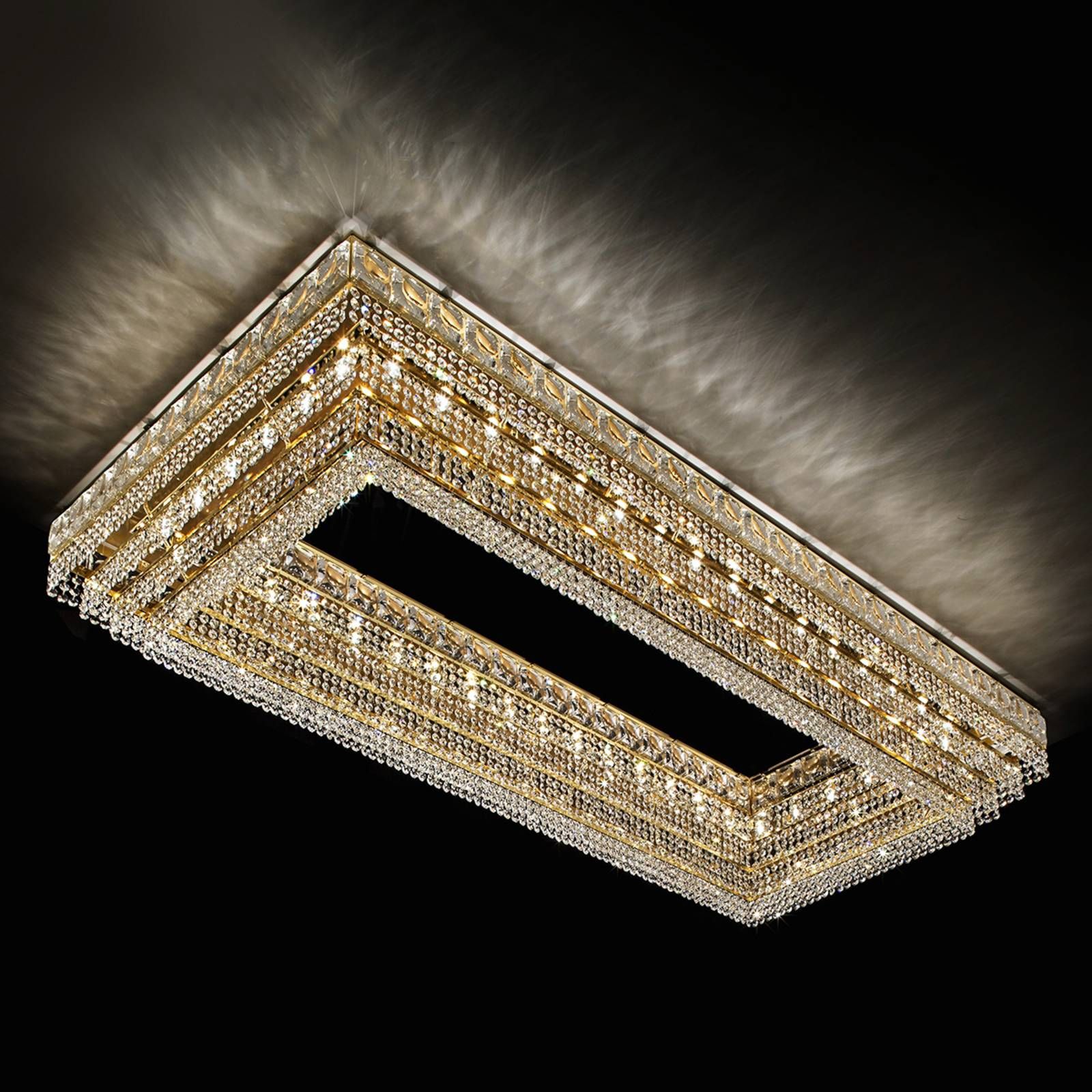Masiero Habsburg – trblietavé stropné svietidlo, Obývacia izba / jedáleň, kov, prvky, E14, 60W, P: 166 cm, L: 80 cm, K: 27cm