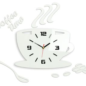 Nástenné hodiny Coffee biele