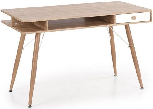 HALMAR Písací stôl B34, dub sonoma/ biela
