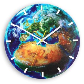 Nástenné hodiny Globe modré