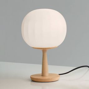 Luceplan stolná lampa Lita jaseňové drevo 28 cm, Obývacia izba / jedáleň, jaseňové drevo, sklo, G9, 4W, K: 28cm