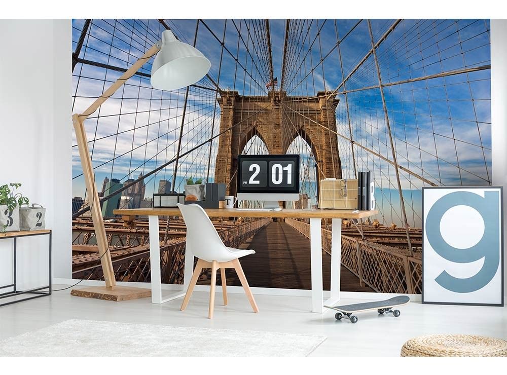 MS-5-0005 Vliesová obrazová fototapeta Brooklyn bridge, veľkosť 375 x 250 cm