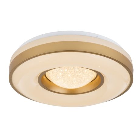 GLOBO 41742-24 COLLA stropné svietidlo LED D410mm 24W/1000lm 3000K biela, opál, zlatá, krištáľový efekt