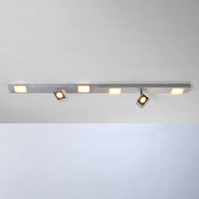 BOPP Bopp Session – stropné LED svietidlo 6-plameňové, Obývacia izba / jedáleň, hliník, P: 115 cm, L: 8 cm, K: 12cm