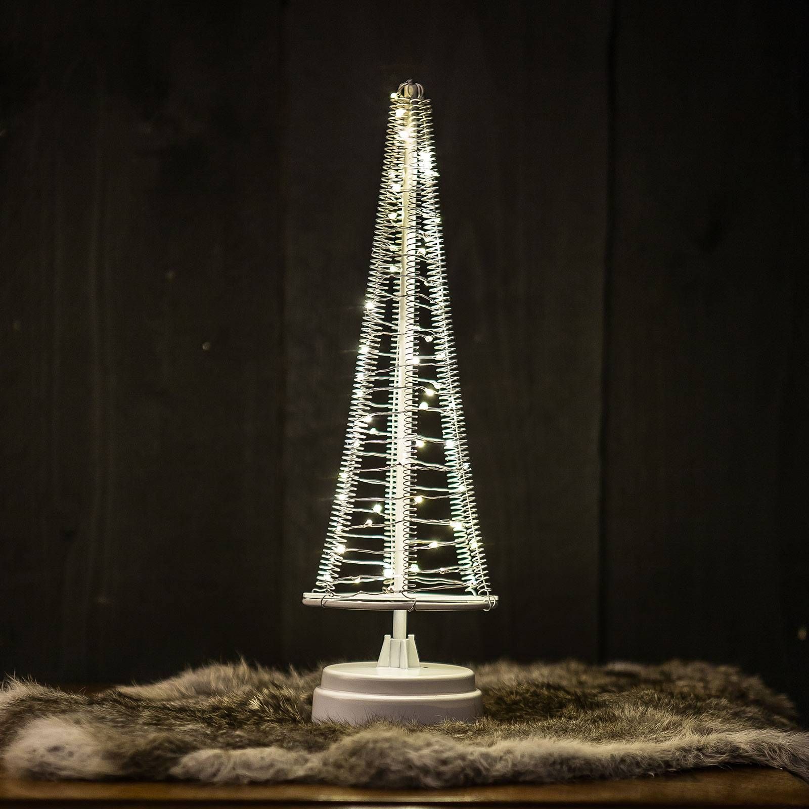 Hemsson Strom Santa's Tree, strieborný drôt výška 33, 5 cm, ABS plast, oceľ potiahnutá práškom, meď, K: 33.5cm