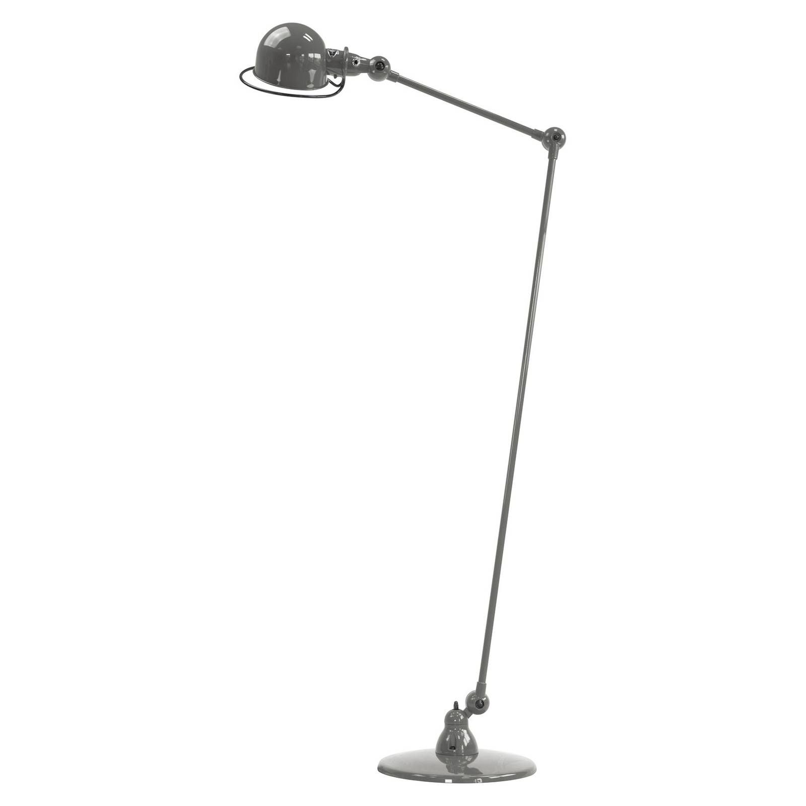 Jieldé Loft D1240 stojaca lampa kĺbové rameno sivá, Obývacia izba / jedáleň, hliník, oceľ, E27, 60W, K: 160cm