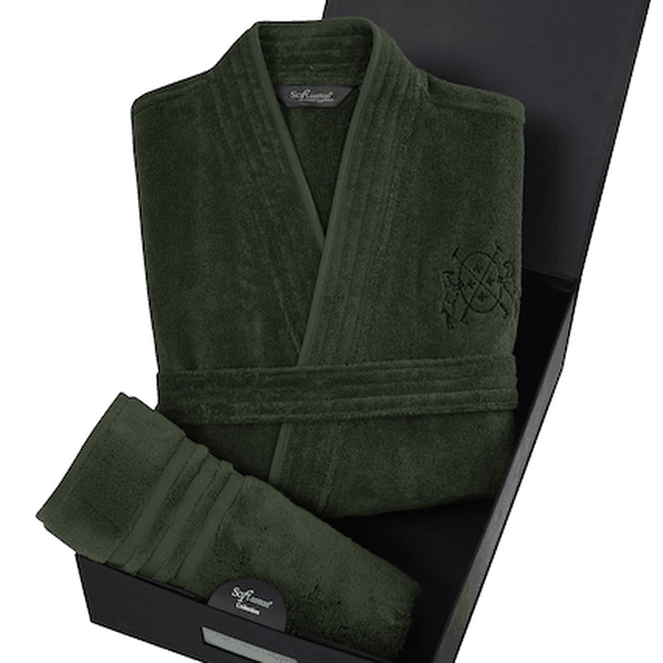 Soft Cotton Luxusný pánsky župan SMART s uterákom 50x100 cm v darčekovom balení Béžová M + uterák 50x100cm + box