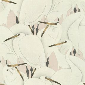 409536 Rasch orientálná látková vliesová tapeta na stenu Kimono 2023 pelikány, veľkosť 10,05 m x 53 cm