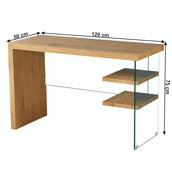 Konzolový/písací stolík, dub, ENRIK