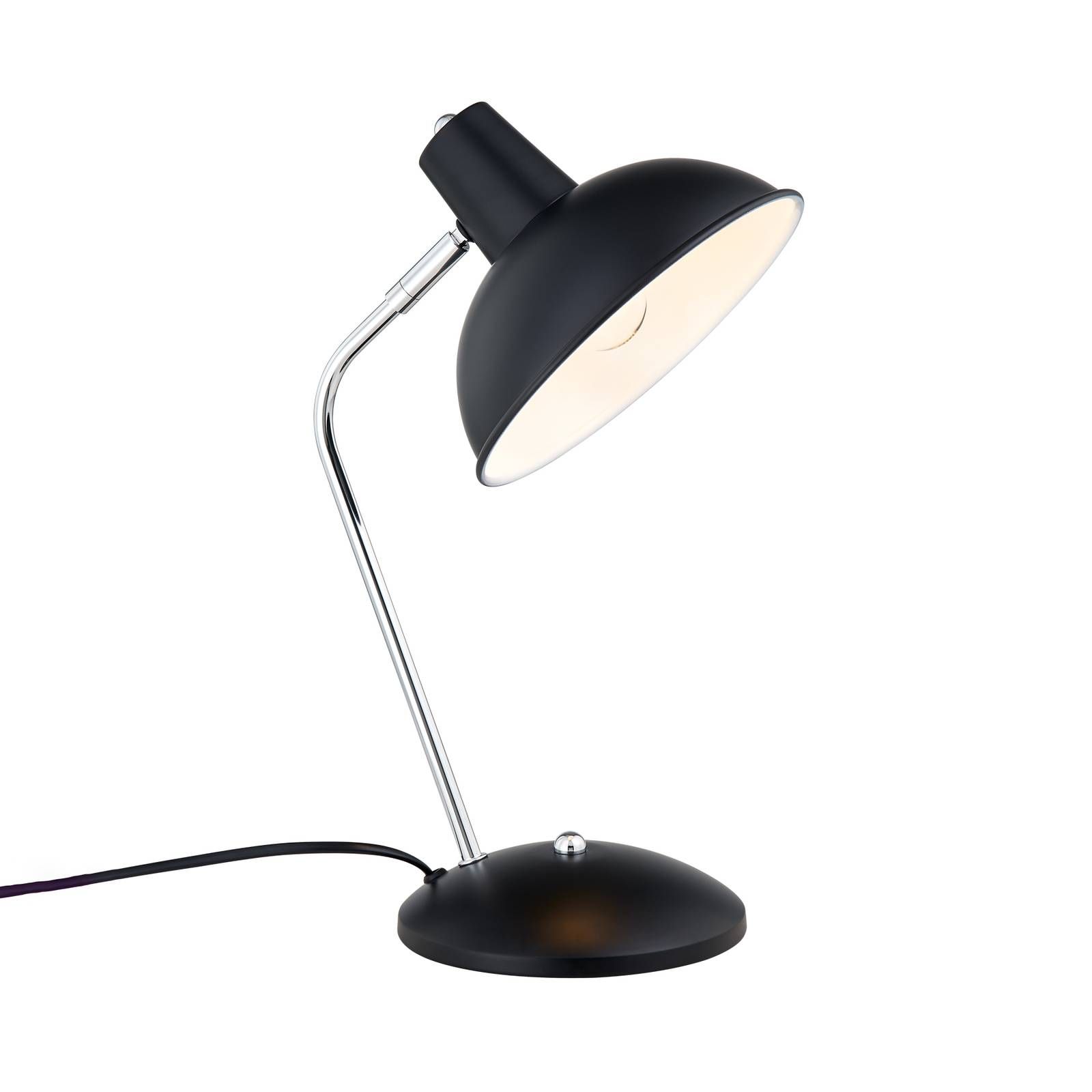 Lindby Jamelia vintage stolná lampa, oceľ, čierna, Obývacia izba / jedáleň, oceľ, E14, 40W, L: 19 cm, K: 37cm