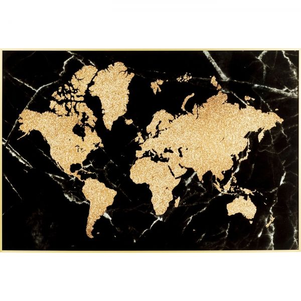 KARE Design Zarámovaný obraz World Map 150x100cm