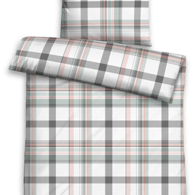 Obliečky krepové, šedý tartan