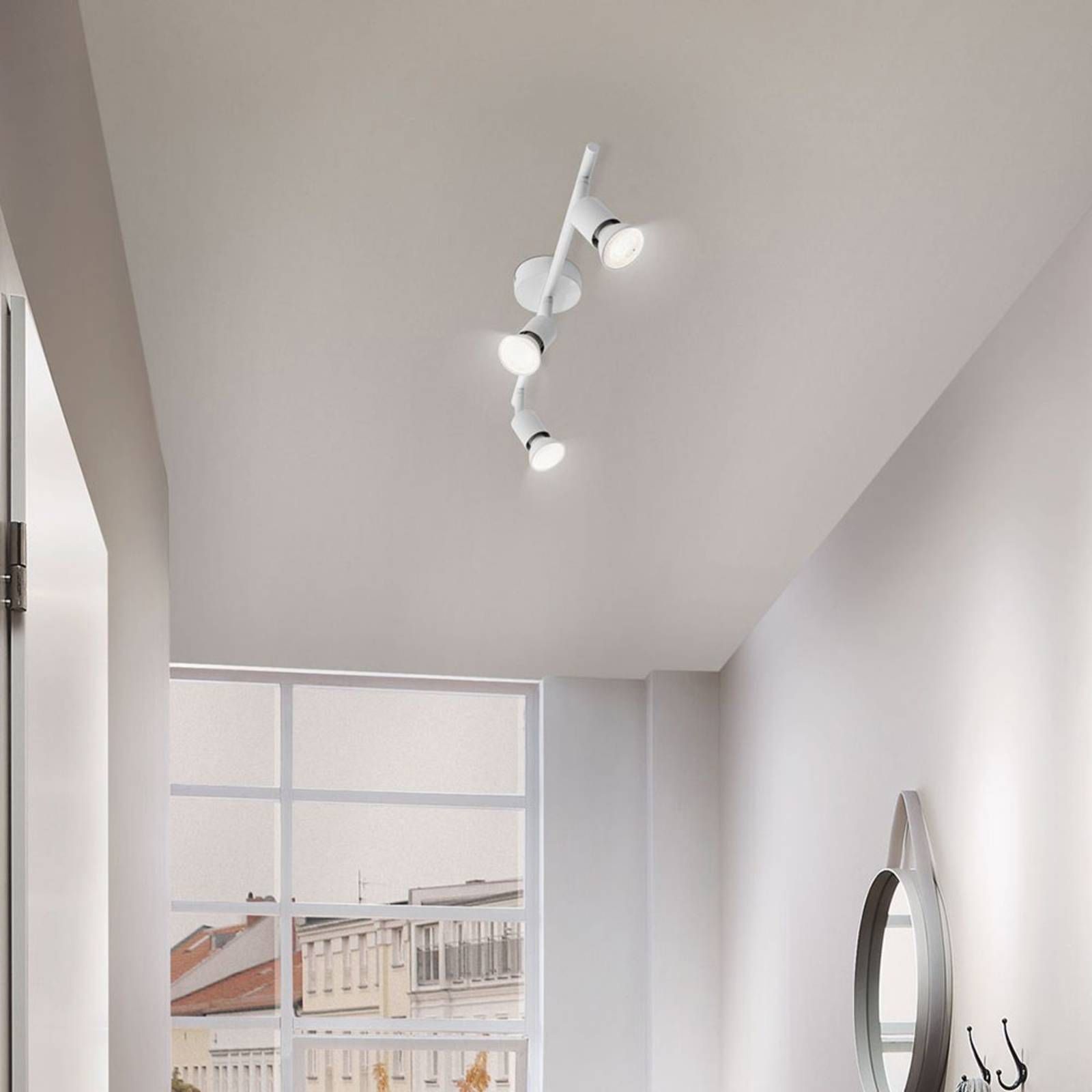 Paulmann Carolina stropné svietidlo, biela, 3-pl., Obývacia izba / jedáleň, kov, GU10, 10W, P: 42.8 cm, L: 8 cm, K: 12.4cm