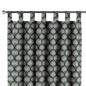 Dekoria Záves na pútkach, sivé vzory na čiernom podklade, 130 × 260 cm, Comics, 143-74