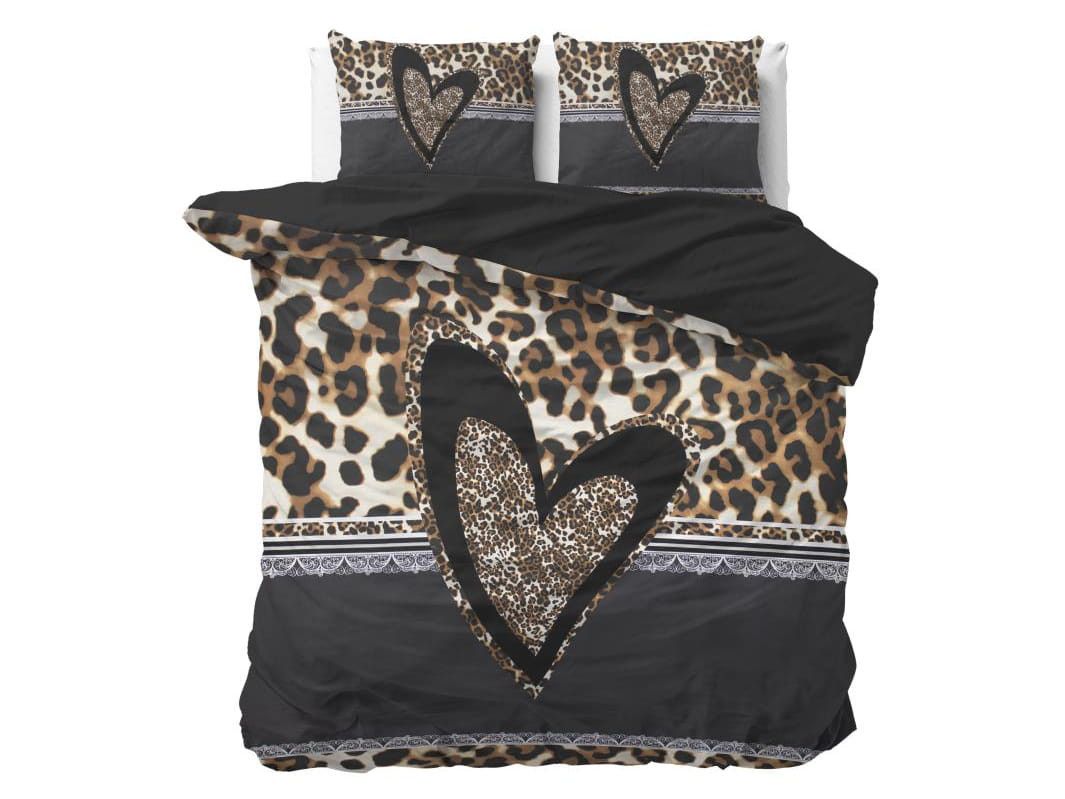 DomTextilu Exkluzívne čierno hnedé bavlnené posteľné obliečky z kolekcie PANTHER LOVE 160 x 200 cm 38722