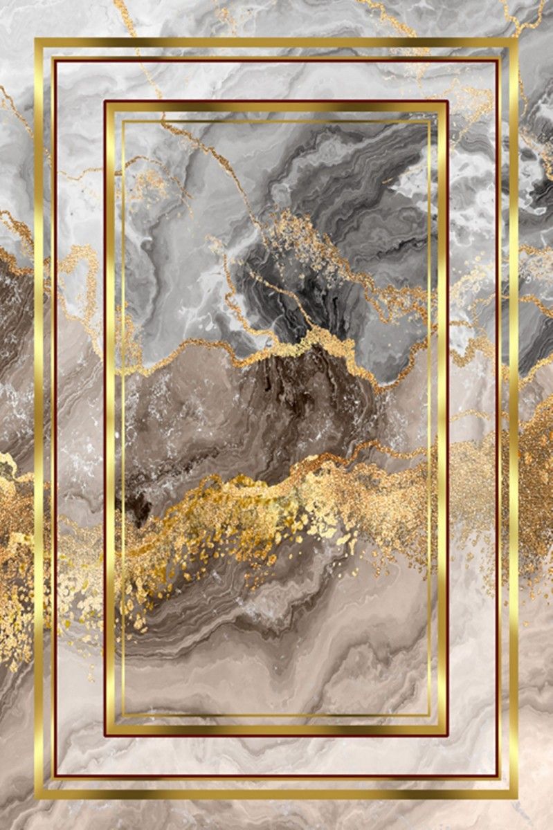 Koberec Marble Frame 180x280 cm sivý/zlatý