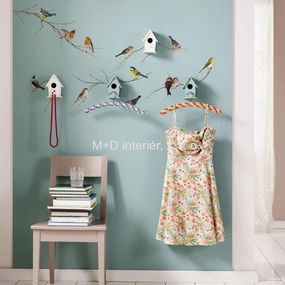 14027 Komar samolepiace dekorácie větev s vtáky, veľkosť 50 x 70 cm