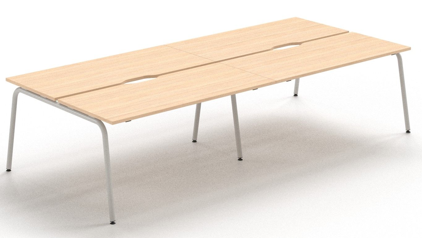 NARBUTAS - Štvormiestny pracovný stôl ROUND 280x144 s posuvnou doskou