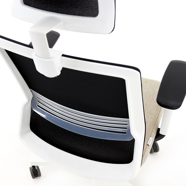 Kancelárska stolička s podrúčkami Cupra WS HD - svetlohnedá / čierna / biela