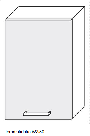 ArtExt Kuchynská linka Brerra - lesk Kuchyňa: Horná skrinka W2/50 / (ŠxVxH) 50 x 72 x 32,5 cm