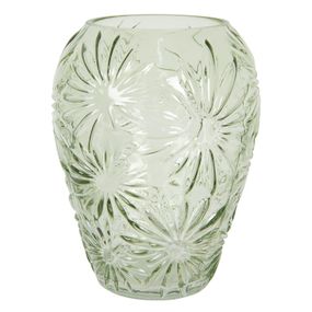 Zelená sklenená váza s kvetmi Jasmina - Ø 22 * ​​30 cm