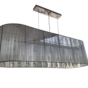 Oválne šedé závesné svetlo Venezia Grey - 110 * 30cm / 5 * E14
