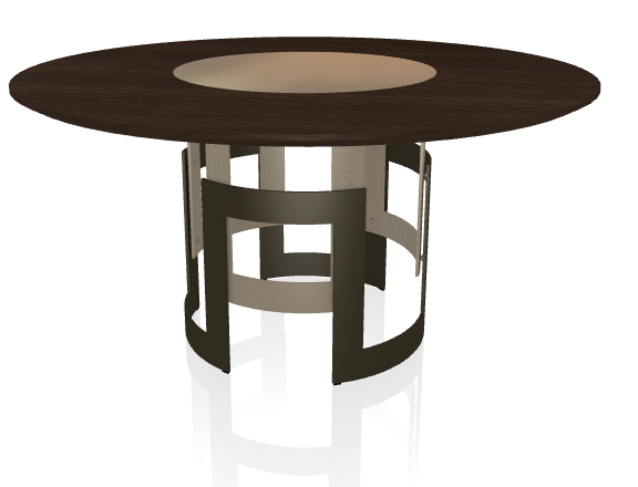 BONTEMPI - Stôl Imperial so zabudovanou otočnou táckou, Ø 150/180 cm