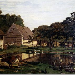 A Farmyard in Normandy Obraz Monet  zs17697