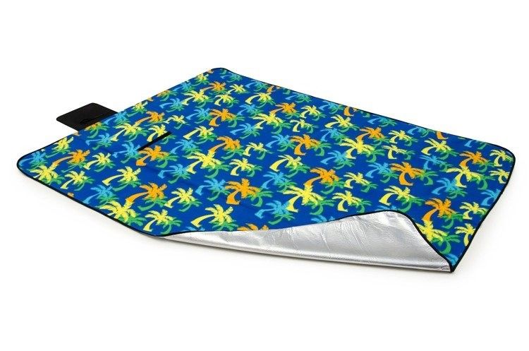 DomTextilu Pikniková deka modrej farby s motívom palmy  150  x  200  10320-28429 Modrá Moderný
