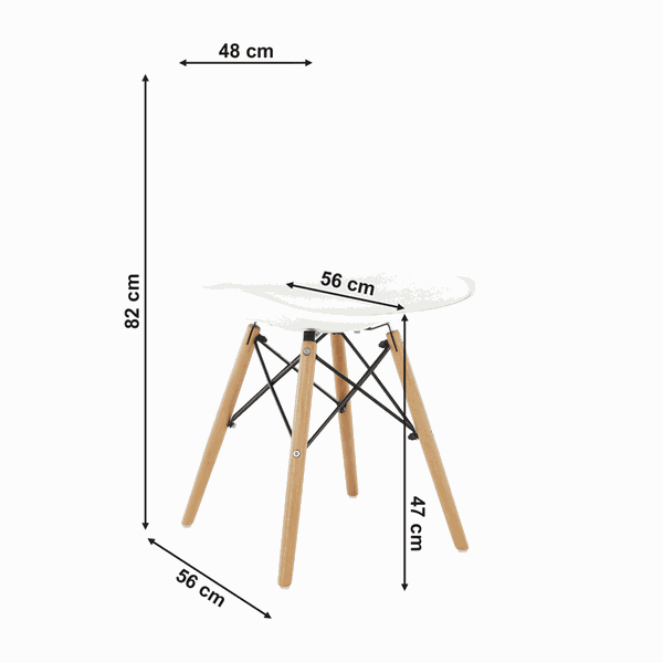 Stolička, biela/buk, KEMAL NEW