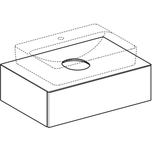 Geberit VariForm - Umývadlová skrinka, 750x510x235 mm, 1 zásuvka a zápachová uzávierka, lesklá biela/matná biela 501.159.00.1