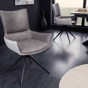 Dizajnová otočná stolička Wendell sivá / svetlosivá