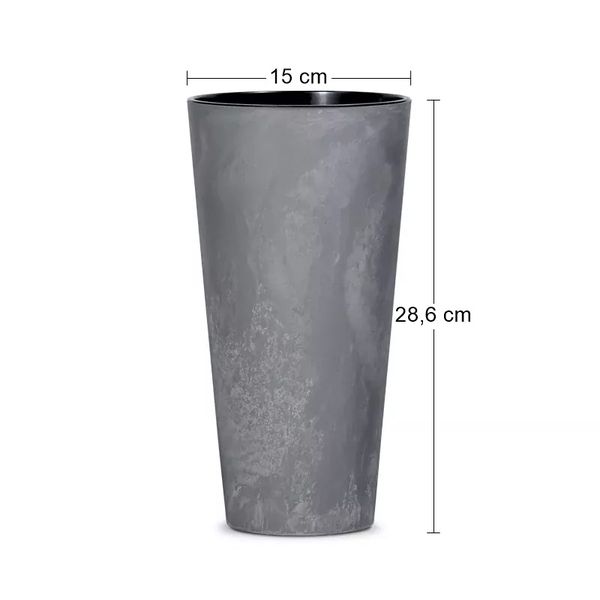 Plastový kvetináč DTUS150E 15 cm - tmavosivá