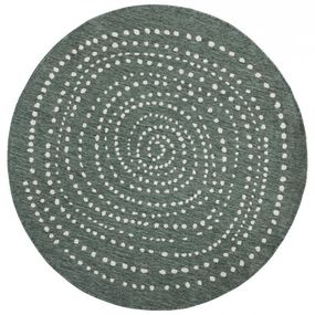 NORTHRUGS - Hanse Home koberce Kusový koberec Twin-Wendeteppiche 103111 grün creme – na von aj na doma - 140x140 (priemer) kruh cm